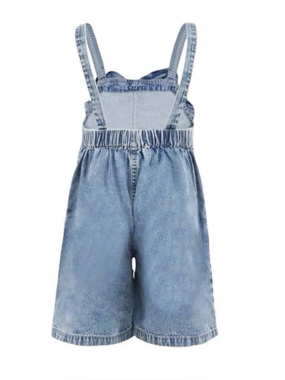 Lola + The Boys Sparkle Bow Denim Overalls Romper Rhinestone Girls Size 12 - Picture 9 of 9